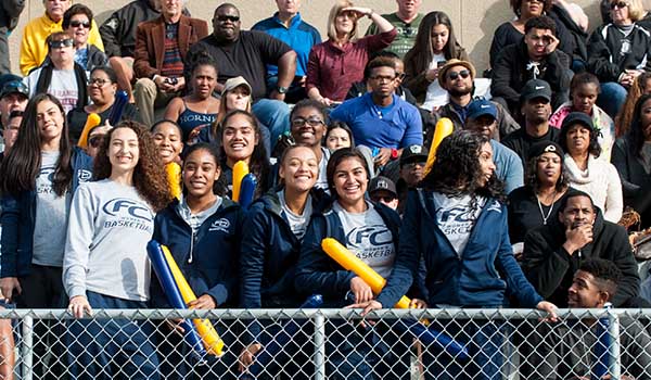 Group of students cheering during game