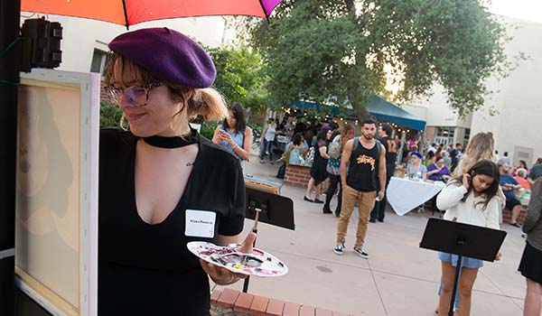 Painting during the French Film Festival