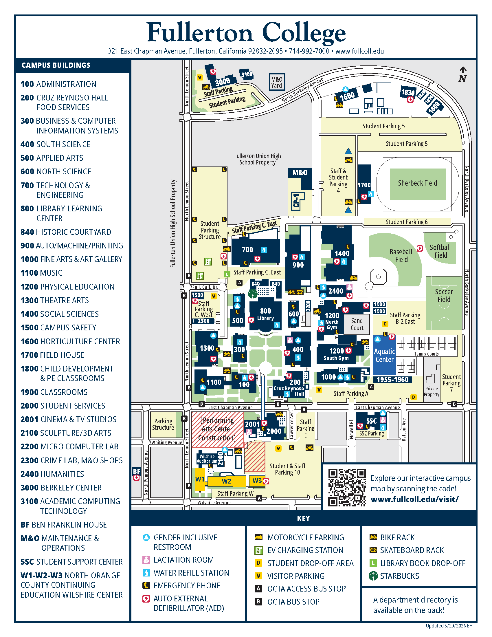 Fullerton College 2026 Map